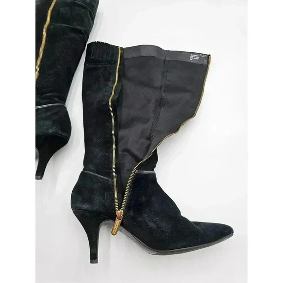 Ellen Tracy Women's Size 9.5 Black Zip Up Suede Heeled Boots - Picture 9 of 12